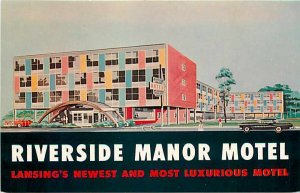 MI, Lansing, Michigan, Riverside Manor Motel Exterior View, Dexter No 26980-B