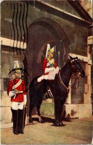 Vintage Patriotic Postcard - The Horse Guards - London Britain