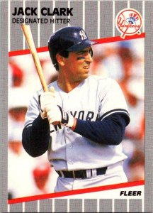 1989 Fleer Baseball Card Jack Clark New York Yankees sk21039