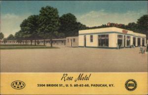 Gulf Gas Service Station & Rose Motel Paducah KY US 60 62 68 Linen Postcard