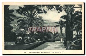 Old Postcard Monte Carlo Gardens