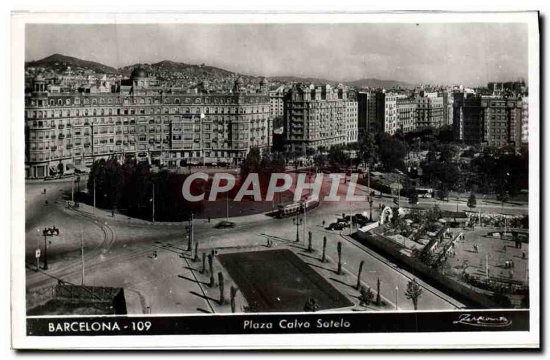 Old Postcard Barcelona Plaza Calvo Solelo