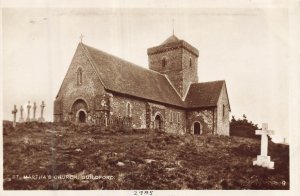 Vintage Real Photo Postcard St. Martha's Church Guildford England RPPC