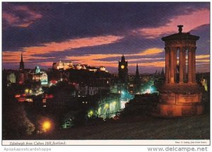 Scotland Edinburgh From Calton Hill At Night