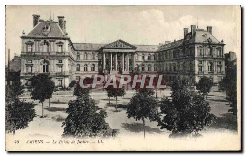 Old Postcard Amiens courthouse