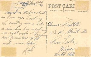 Commercial Hotel Second Block Tijuana Mexico 1946 linen postcard