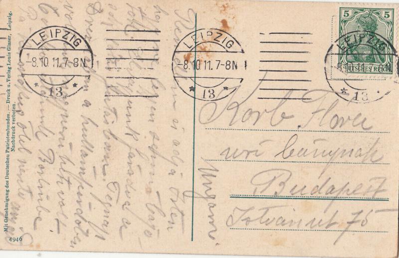 Germany Leipzig memorial early postcard 1911