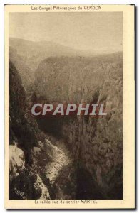 Old Postcard picturesque Gorges du Verdon The valley trail to Martel