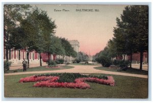 c1910 Eutaw Place Garden Park Field Cleaning Baltimore Maryland Vintage Postcard