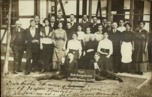 Checker Board Game Club Gruss Erholungsheim Harburg Germany 1912 RPPC