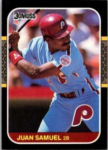 1986 Donruss Baseball Card Juan Samuel Philadlephia Phillies sk12321