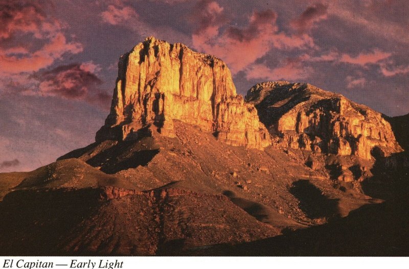 Vintage Postcard El Capitan Early Light El Paso Carlsbad Caverns