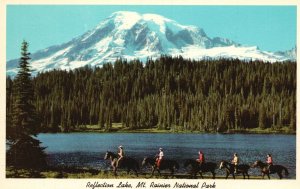 Vintage Postcard Reflection Lake Mt. Ranier National Park Washington WA