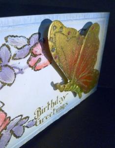 Postcard Mechanical Popup Butterfly Birthday Greetings C37