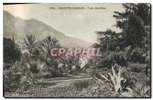 Old Postcard Monaco Monte Carlo gardens
