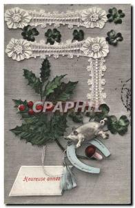 Old Postcard Pig Pig Horseshoe Lace