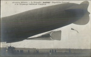 Dirigible Airship PATRIE Dispositif Gouvernail CLOSEUP Real Photo Postcard