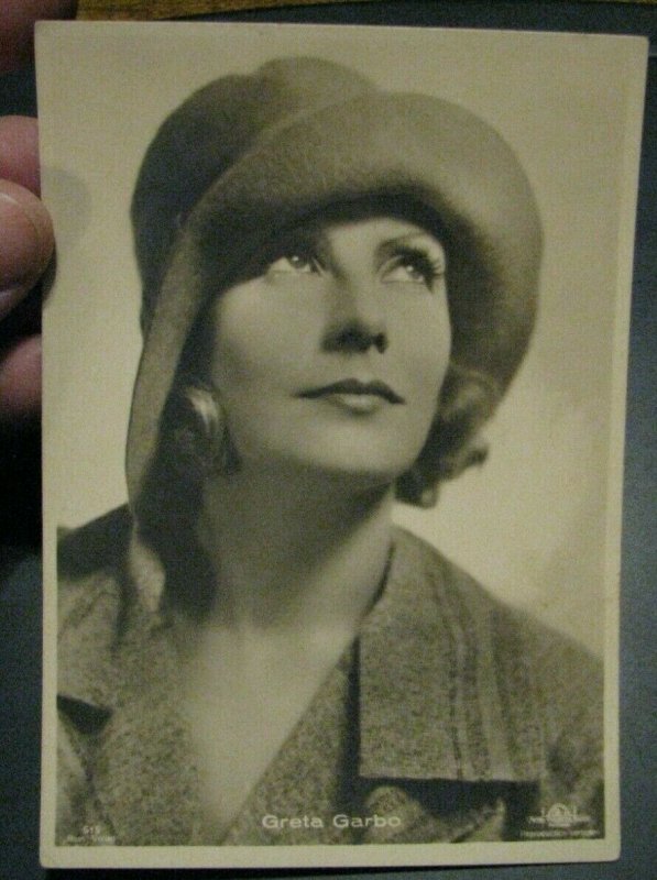 Greta Garbo Postcard Actor Actress Movie Star Hollywood - Ross Gold Seal