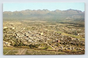 Birds Eye Aerial View Anchorage Alaska AK  UNP Chrome Postcard P4