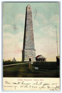 1908 View Of Groton Monument Connecticut CT, Houses Scene Antique Postcard