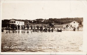 Watrous SK MacLachlan's Beach c1917 Benmiller ONT Cancel RP Postcard H61 *as is