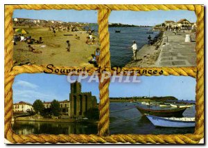 Postcard Modern Au Soleil du Midi Grau d'Agde Beach channel the Cathedral Bea...