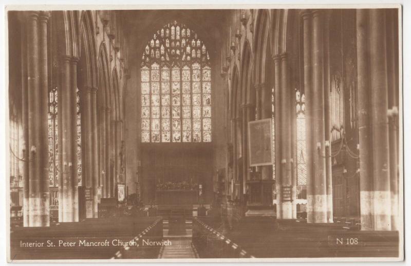 Norfolk; Interior, St Peter Mancroft Church, Norwich RP PPC By Dainty, Unposted 