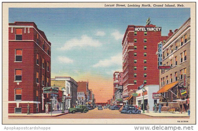 Nebraska Grand Island Locust Street Looking North Curteich