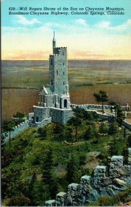 Vtg Will Rogers Shrine Of The Sun Cheyenne Mountain Colorado Springs CO Postcard