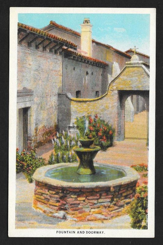 Fountain Door Mission San Juan Capistrano CA Unused c1920s