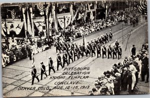 Postcard CO Denver - 1913 Knight Templar Conclave - Pittsburg Delegation