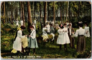 Glen Falls NY Scene in Crandell Park c1909 Vintage Postcard E26