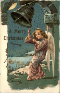 Christmas - Angel Child Rings Church Bell S. Dattilo & Co Postcard c1910