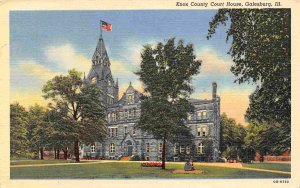 Knox County Court House Galesburg Illinois linen postcard