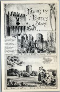 postcard Ireland Kissing the Blarney Stone - Kissing by proxy