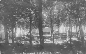 J31/ Columbus Nebraska RPPC Postcard c1910 Chautauqua Grounds Tents 302
