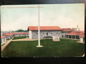 Vintage Postcard 1906 Interior of Sutter's Fort Sacramento California (CA)