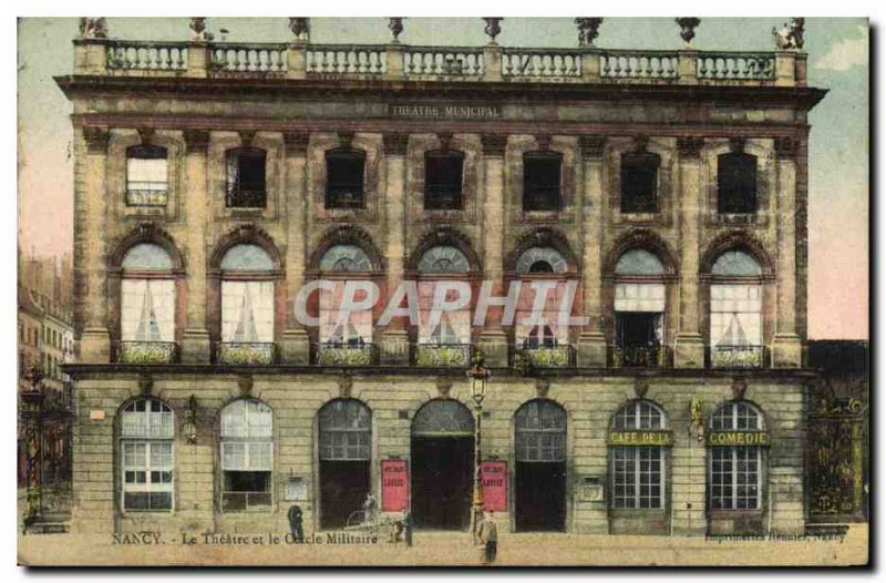 Old Postcard Nantes The Theater and the Military Circle