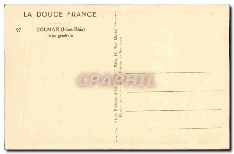 Old Postcard Colmar Vue Generale