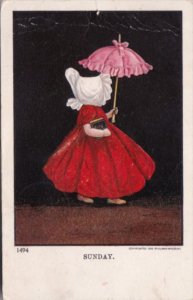 Sunbonnet Girl With Parasol Sunday 1906