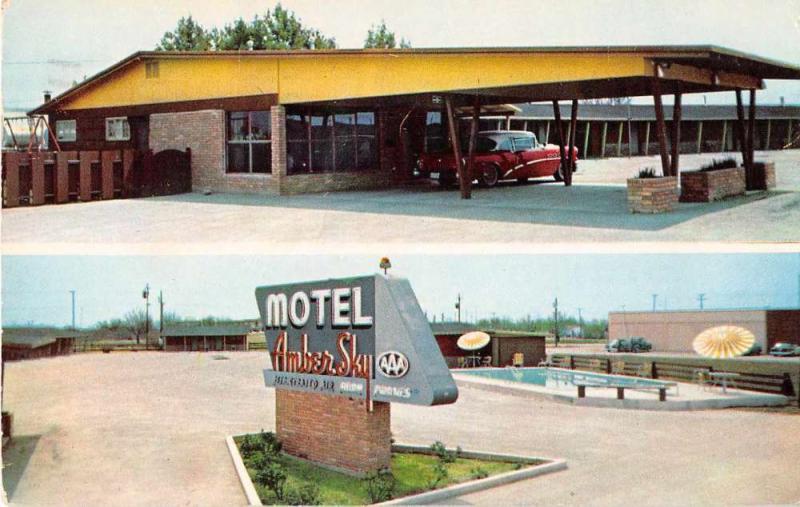 Ulvalde Texas Motel Amber Sky Vintage Postcard J51399