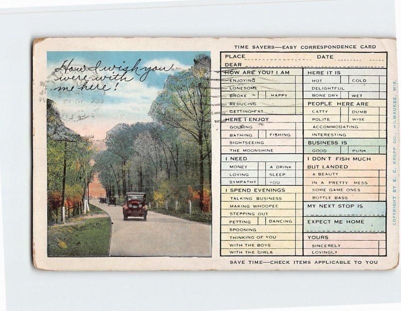 Postcard Time Savers, Easy Correspondence Card