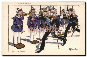 Old Postcard Gervese Illustrator Our Sailors the Guard Army