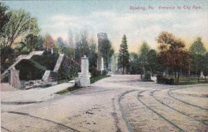 Pennsylvania Reading Entrance To City Park 1908