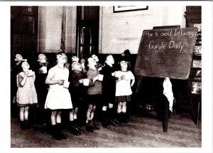 Reproduction  CHILDREN GARGLE Daily To Avoid Influenza In 1929  4X6 Postcard