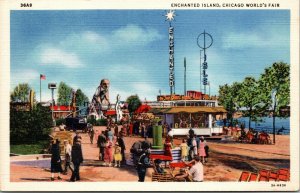 Vtg 1933 Enchanted Island Century Of Progress Chicago IL Worlds Fair Postcard