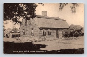 Duxbury Massachusetts Standish House Historic Landmark Streetview BW Postcard 