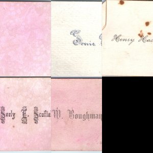 x5 LOT Vtg Victorian Calling Card Myers Crandall Hasselberg Scofield Boughman IL