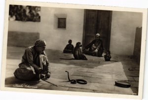 PC REAL PHOTO SNAKE CHARMER ETHNIC TYPES EGYPT (a28985)