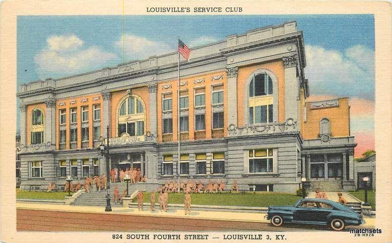 Curt Teich Linen Louisville Service Club LOUISVILLE, KENTUCKY POSTCARD